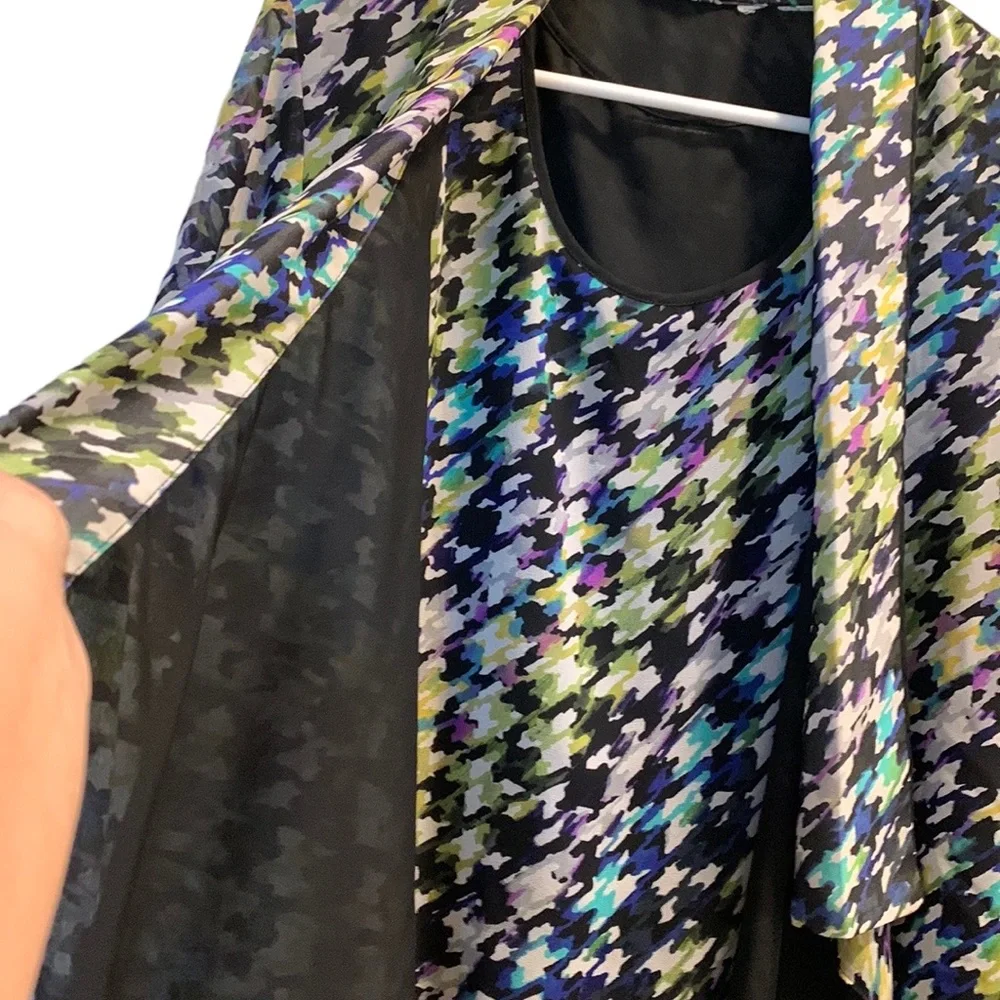2-Piece Checked Tank & Jacket Set Size Large
